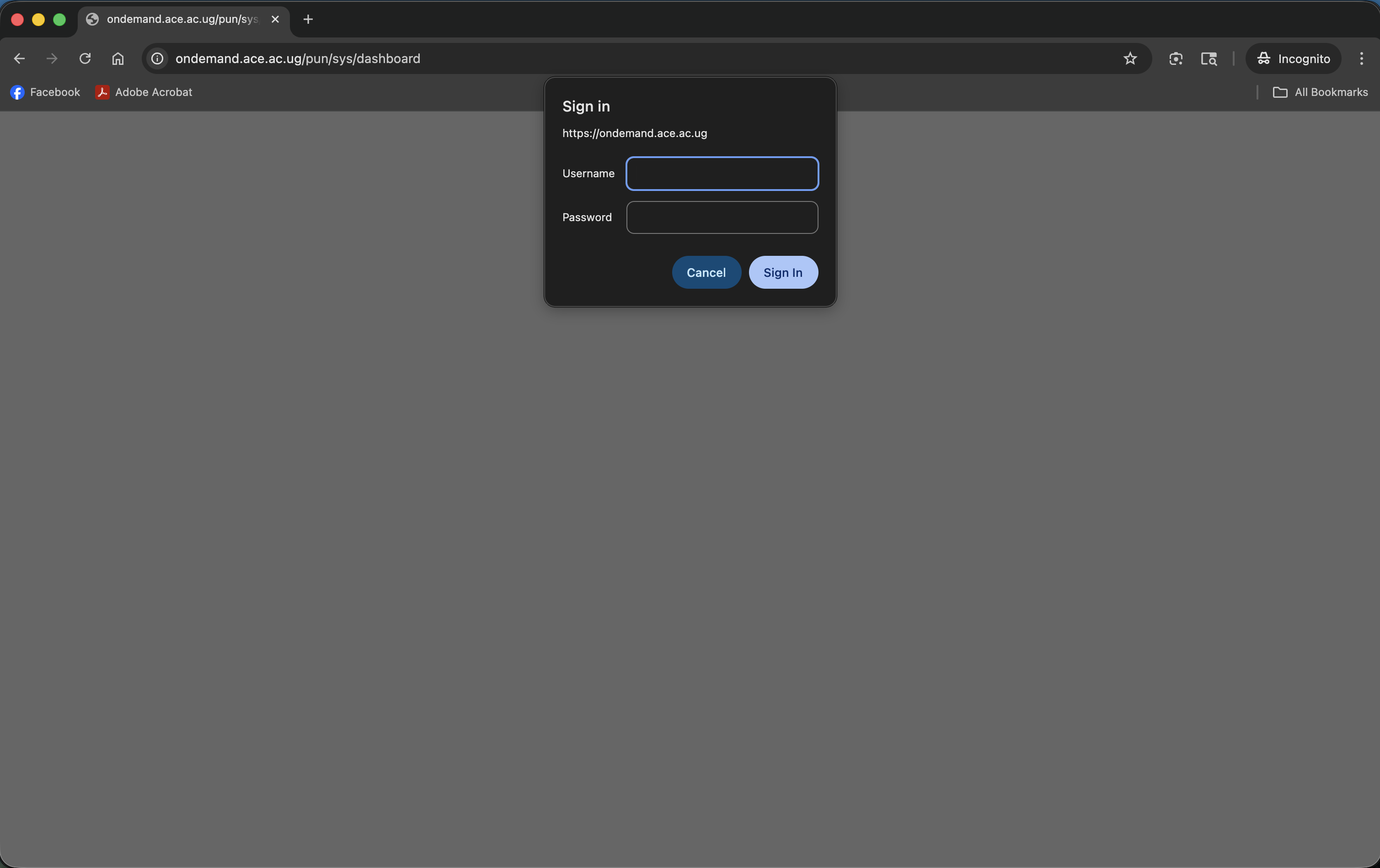 Open Ondemand Login Page